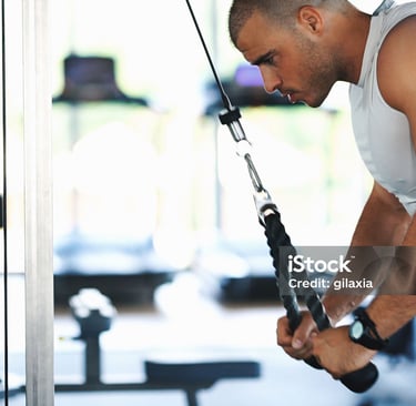 man doing triceps exercise
