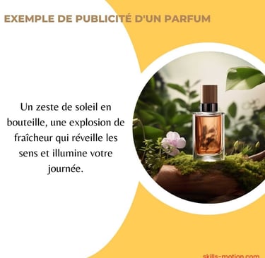 exemple de publicité d'un parfum