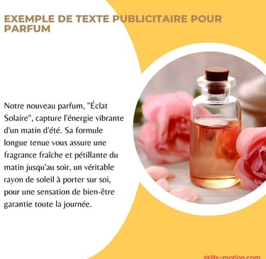 exemple de texte publicitaire pour parfum