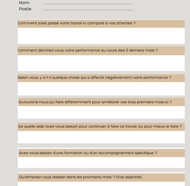 Exemples questions entretien de fin de période d’essai