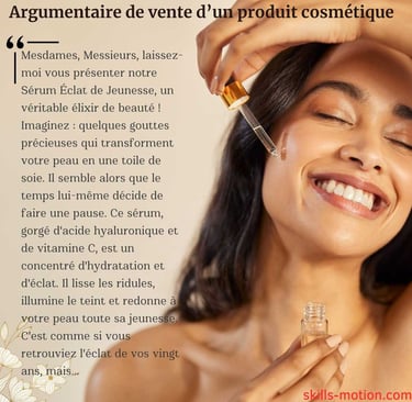argumentaire de vente d un produit cosmétique