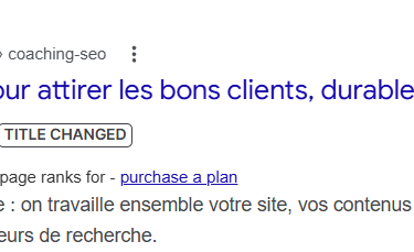 se placer dans les résultats de recherche