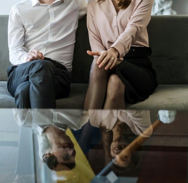 Couple in a relationship coaching session
