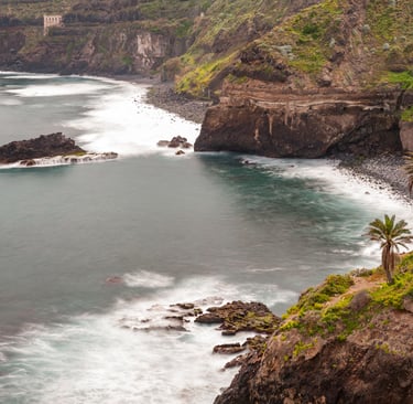 a view of a cliff side