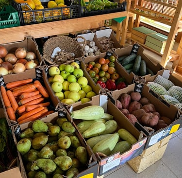 Bencomo Coliving supports the local businesses, the image shows fruits and vegetables at local shop