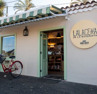 Bencomo Coliving supports local businesses, such as Mario Bakes bakery. The photo shows its façade. 
