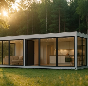 a small house with a living room and a kitchen