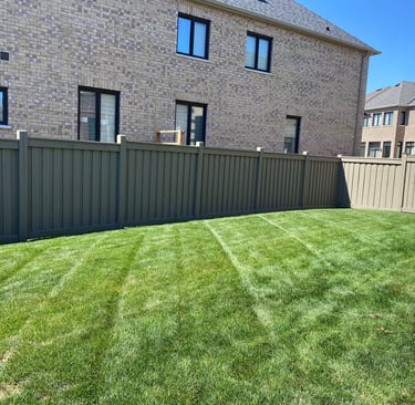 Lawn freshly cut and edged by Los Chicos Exterior Solutions