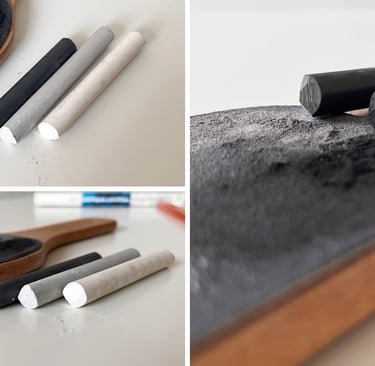 Algunas barras de carboncillo comprimido (compressed charcoal)