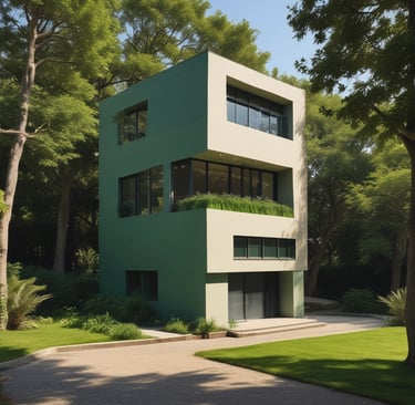 a man walking down a large warehouse like area