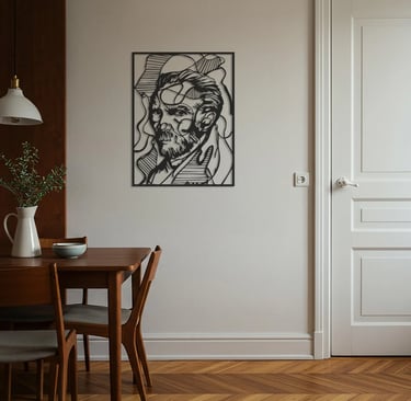 Modern metal wall art, contemporary home decor pieces