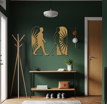 Modern metal wall art, contemporary home decor pieces