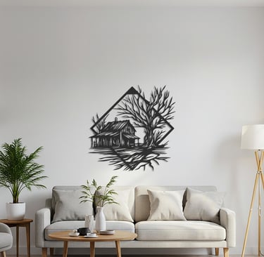Modern metal wall art, contemporary home decor pieces