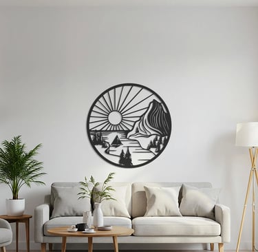 Modern metal wall art, contemporary home decor pieces
