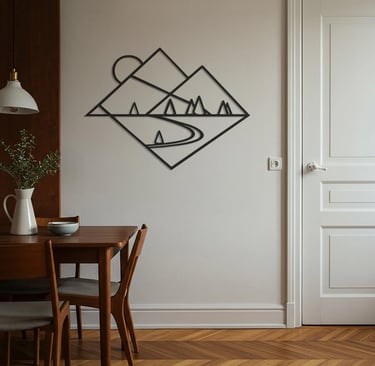 Modern metal wall art, contemporary home decor pieces