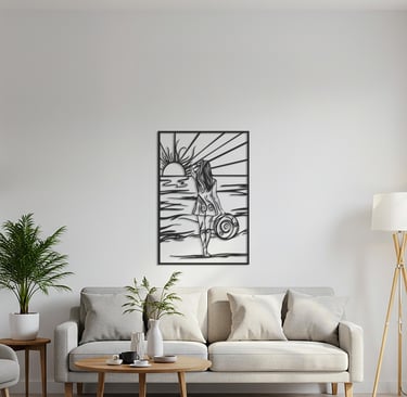 Modern metal wall art, contemporary home decor pieces
