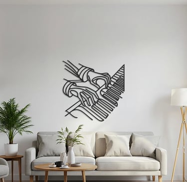 Modern metal wall art, contemporary home decor pieces