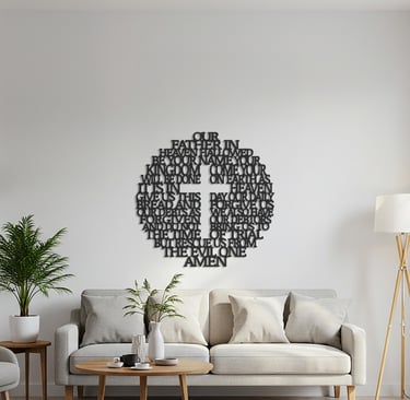 Religious-themed metal wall art, handmade spiritual home decoration