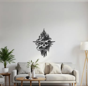 Modern metal wall art, contemporary home decor pieces