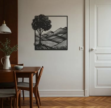 Modern metal wall art, contemporary home decor pieces
