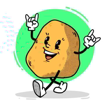 Aardappel cartoon grappig