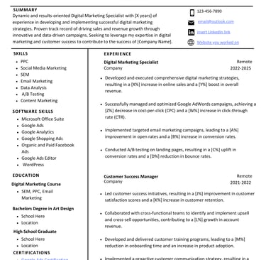 a professional resume template for a professional resume