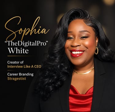 Sophia White, Career Branding Strategist and TheDigitalPro, smiling in a professional headshot.