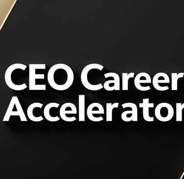 a black and white logo with the words ceo career accelerator