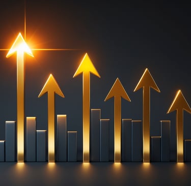 a group of arrows pointing up to the top of a chart