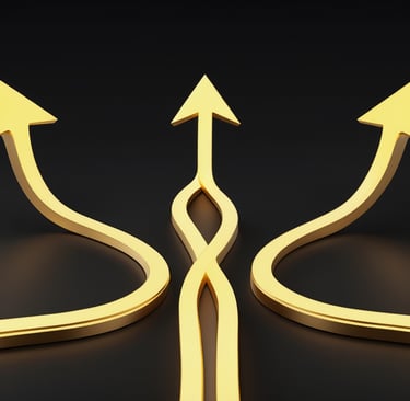 a group of three arrows pointing up to the left