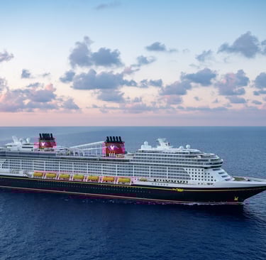 Disney Cruise Line ship offering magical family vacations with Disney-themed experiences.
