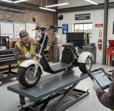 contrôle sécurité scooter électrique 3 roues