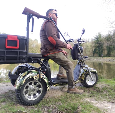 scooter électrique 3 roues outdoor chasse nature