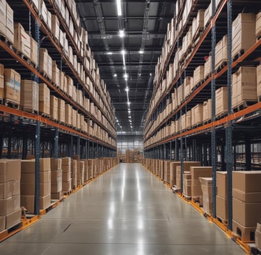 A white Amazon device, possibly a smart speaker, is positioned in the center with a soft focus on colorful LED strip lights forming an arch around it. The LED lights display a gradient of colors including purple, pink, blue, and green.