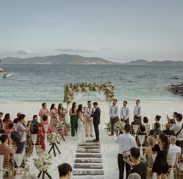 a wedding ceremony on a beach