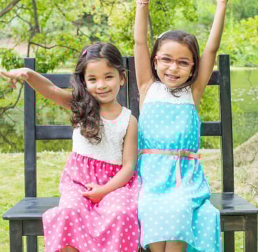 Two happy young girls