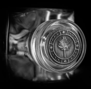 Product & Commercial Photography - Black & White image of a decanter, alternative perspective