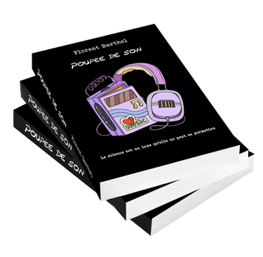 Poupée de son, mockup du roman broché - Florent Barthel, auteur.