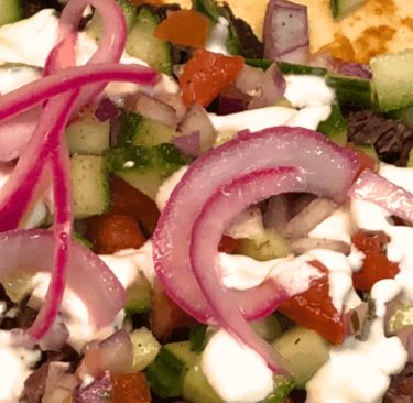 pickled red onions on gyro