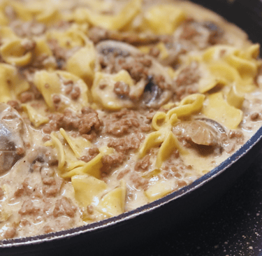 mushrooms and ground beef stroganoff