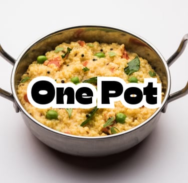 One pot full of rice and mixed vegetables