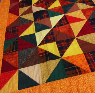 autumn colored quilt blocks