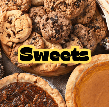 cookies and pies on table