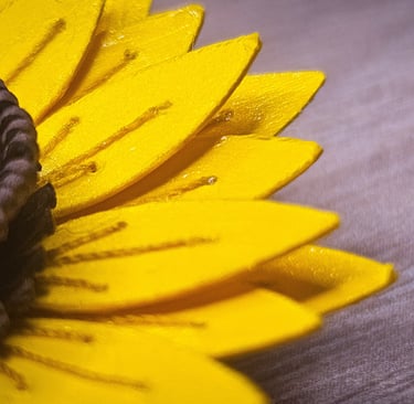 Tournesol en papier et brodé