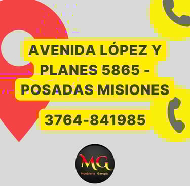 address and telephone number of one of the furniture store's branches Lopez y Planes 5865