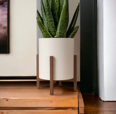 Maceta decorativa de interior, con bandeja de recolección de humedad