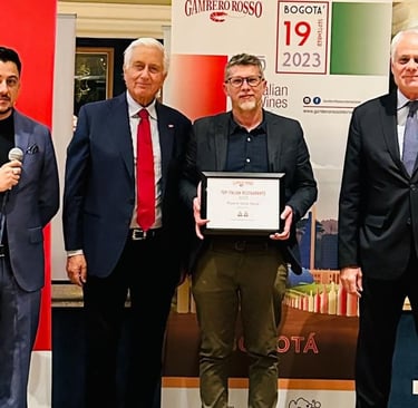 Premio Gambero rosso 2023  restaurante italiano Santa Maria Bogotá