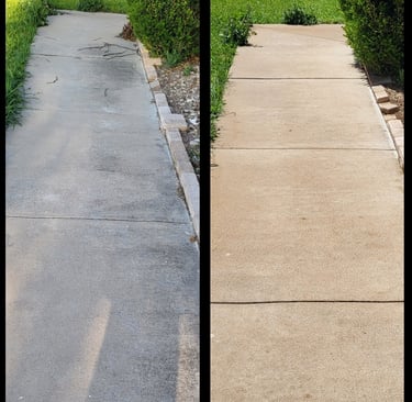 Sidewalk cleaning before and after rental property.