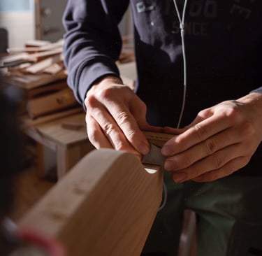 showing craftsmanship - sanding wood