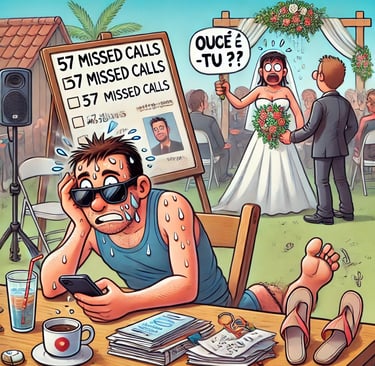 😆📸 Le couple paniqué tente désespérément de le contacter, tandis que lui profite tranquillement sans répondre.